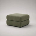 Pouf poggiapiedi quadrato imbottito in poliestere verde oliva, 80 × 80 × 45 cm