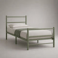 Struttura letto singolo rettangolare in acciaio verde salvia per materasso 90 x 200 cm, dimensioni 96 x 208 x 105 cm