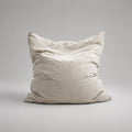 Pouf sacco quadrato modellabile in tessuto con imbottitura in sfere EPS, avorio, 90 x 90 x 75 cm