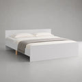 Struttura letto matrimoniale 160 × 200 cm in pannello truciolare laminato bianco con testiera e pediera
